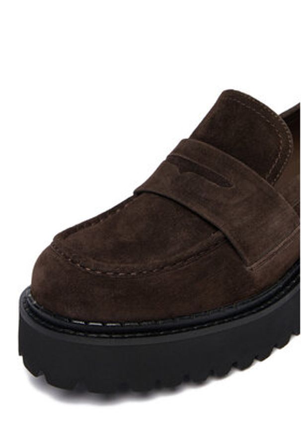 Badura Loafersy EO-ARYA-LT017-1 Brązowy. Kolor: brązowy. Materiał: skóra, zamsz
