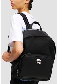 Karl Lagerfeld - KARL LAGERFELD Czarny plecak Ikon Pebble Md Backpack. Kolor: czarny #5