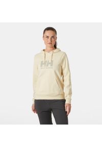 Kurtka dresowa damska z logo Helly Hansen 2.0. Kolor: beżowy, biały, wielokolorowy. Materiał: dresówka