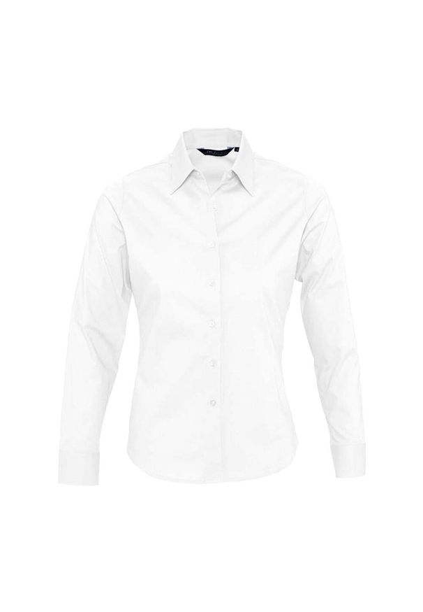 SOL'S - Damska Koszula Biznesowa Z Długim Rękawem Eden Stretch. Okazja: na spotkanie biznesowe. Kolor: biały. Długość rękawa: długi rękaw. Długość: długie. Styl: biznesowy