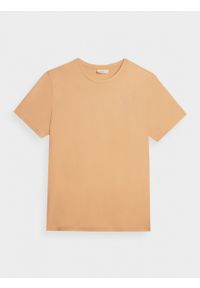 outhorn - T-shirt z haftem męski - pomarańczowy. Kolor: pomarańczowy. Materiał: materiał, bawełna, dzianina. Wzór: haft #3