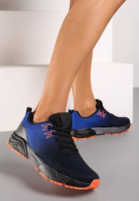 Born2be - Granatowo-Niebieskie Płaskie Sznurowane Buty Sportowe Sneakersy Risavette. Okazja: na co dzień. Kolor: niebieski #4