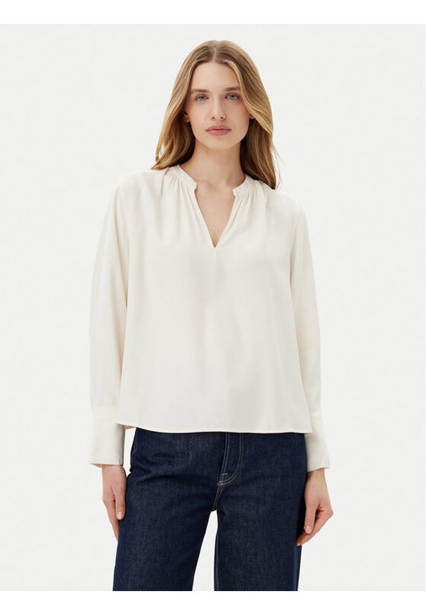 TOMMY HILFIGER - Tommy Hilfiger Bluzka WW0WW44049 Écru Regular Fit. Materiał: wiskoza