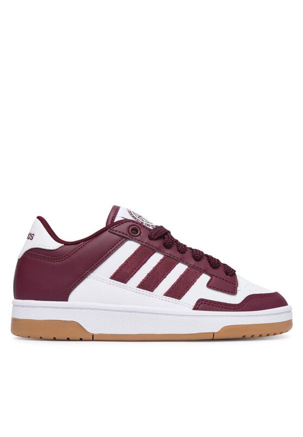 Adidas - adidas Sneakersy Rapid Court Low Shoes KI3898 Bordowy. Kolor: czerwony. Materiał: skóra