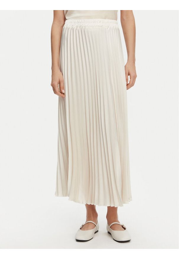 Kontatto Spódnica plisowana SU501C Écru Regular Fit. Kolor: kremowy. Materiał: syntetyk