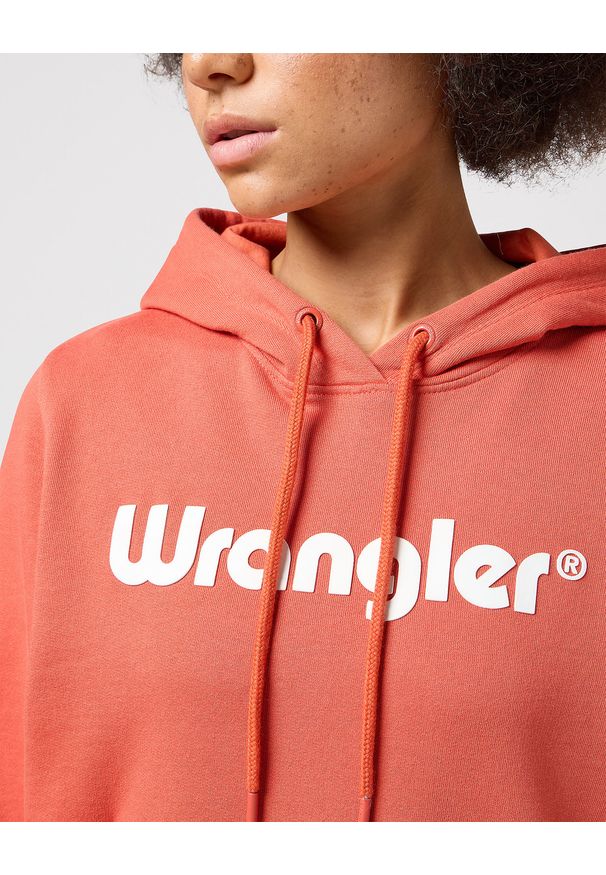 Wrangler - WRANGLER DAMSKA BLUZA Z KAPTUREM WRANGLER REGULAR HOODIE BURNT SIENNA 112350336. Typ kołnierza: kaptur