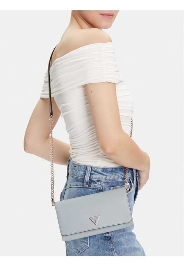 Guess Torebka Noelle II Mini HWZG96 72750 Błękitny. Kolor: niebieski. Materiał: skórzane