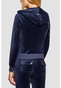 Juicy Couture - JUICY COUTURE Granatowa bluza damska Robertson Hoodie, Rozmiar L. Okazja: na co dzień. Kolor: niebieski. Materiał: materiał. Styl: klasyczny, casual #4