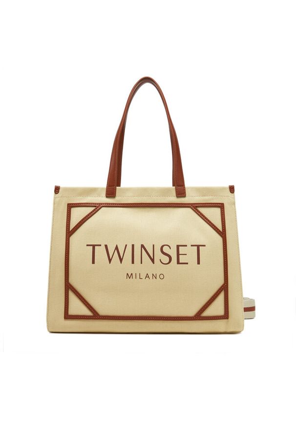 TwinSet - Torebka TWINSET. Kolor: beżowy