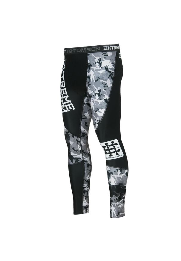 Legginsy do MMA męskie EXTREME HOBBY COMBAT GAME termoaktywne. Kolor: czarny. Materiał: elastan, poliester