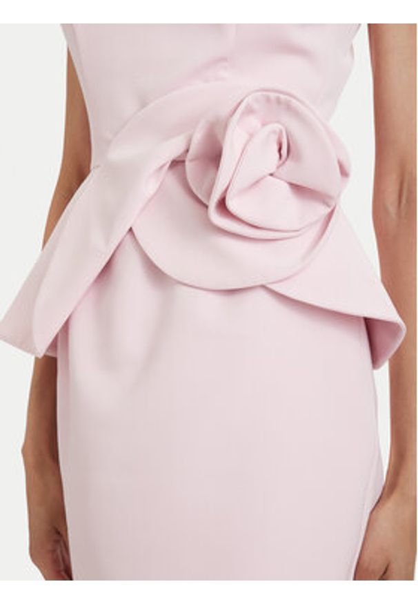 ACCESS FASHION Sukienka koktajlowa 63-3004-135 Różowy jasny Regular Fit. Kolor: różowy. Materiał: syntetyk. Styl: wizytowy