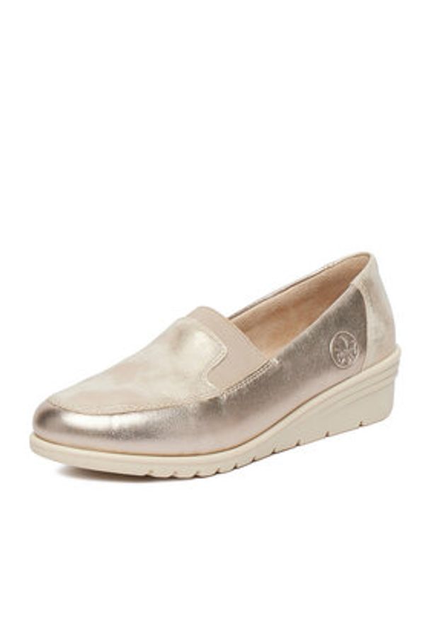 Rieker Półbuty L5351-60 Złoty. Kolor: złoty. Materiał: syntetyk, skóra