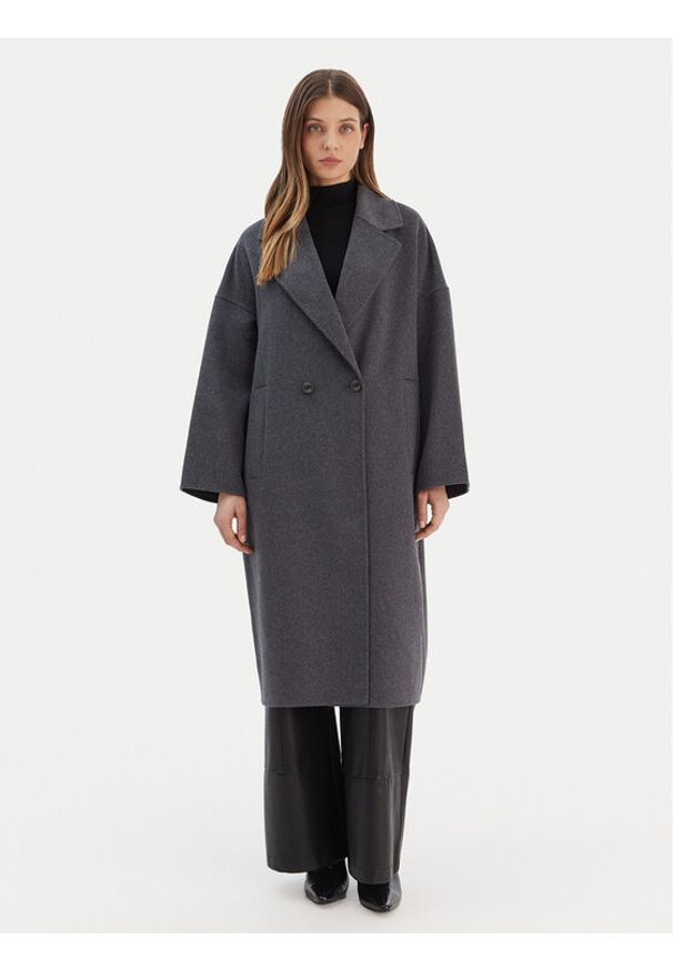 ViCOLO Płaszcz wełniany TF0003 Szary Regular Fit. Kolor: szary. Materiał: syntetyk