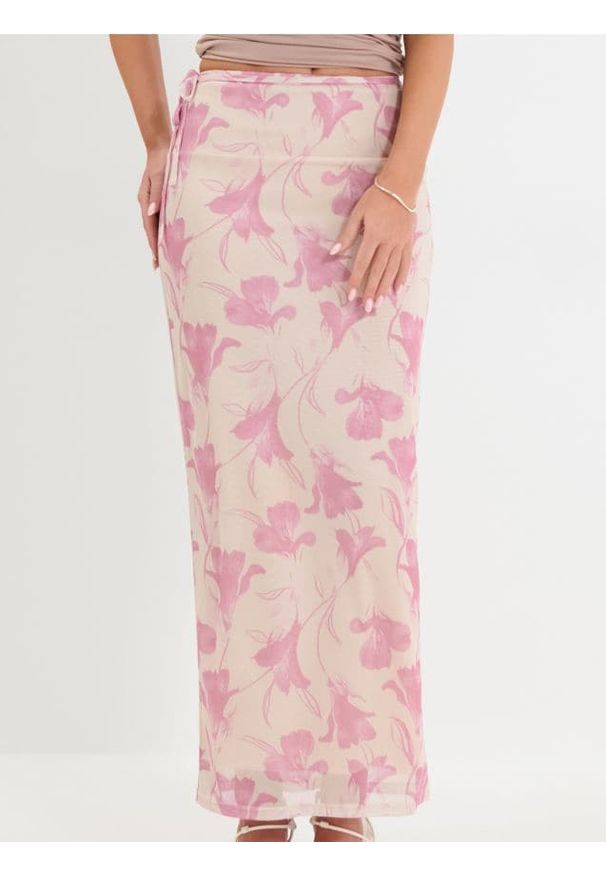 Sinsay - Dopasowana spódnica maxi w kwiaty - wielobarwny. Wzór: kwiaty