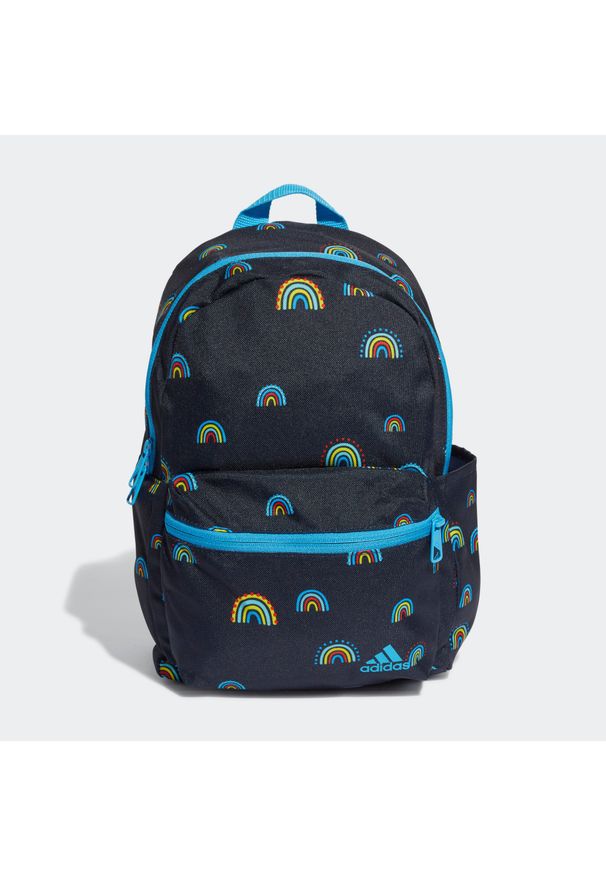 Adidas - Rainbow Backpack. Kolor: czarny, niebieski, wielokolorowy. Materiał: materiał. Wzór: kolorowy