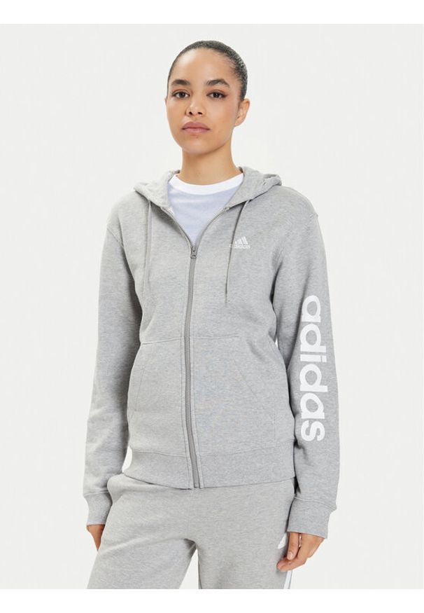 Adidas - adidas Bluza Essentials Linear IC6866 Szary Regular Fit. Kolor: szary. Materiał: bawełna