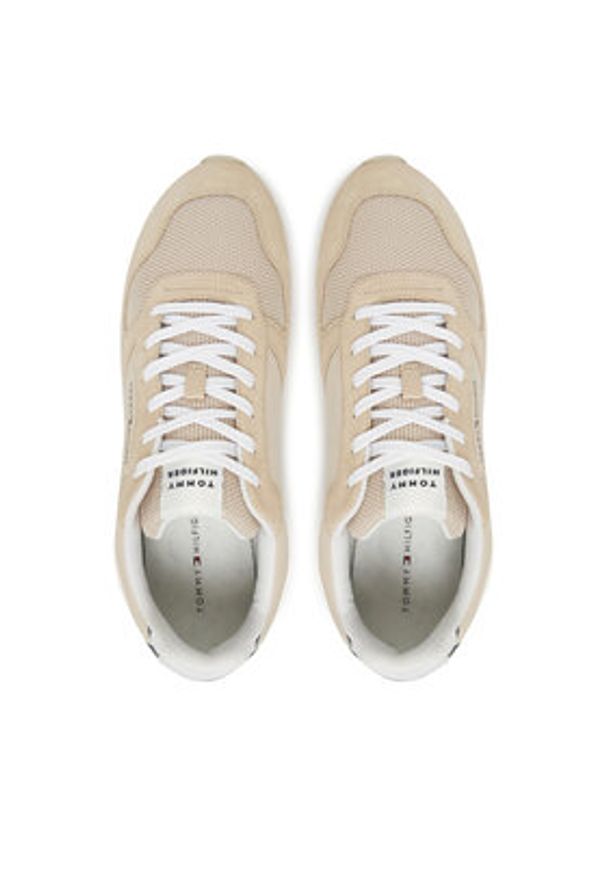 TOMMY HILFIGER - Tommy Hilfiger Sneakersy New Eva Runner Summer Nylon Pop FM0FM05427 Beżowy. Kolor: beżowy. Materiał: skóra, zamsz