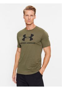 Under Armour T-Shirt Ua Sportstyle Logo Ss 1329590 Khaki Loose Fit. Kolor: brązowy. Materiał: bawełna