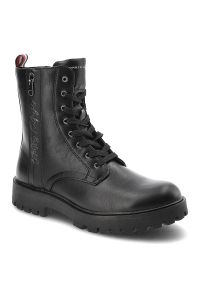 TOMMY HILFIGER - Czarne Botki Tommy Hilfiger Modne Buty Damskie. Kolor: czarny #1
