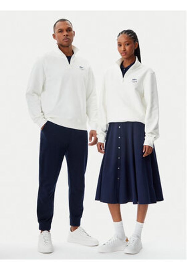 Lacoste Bluza Unisex SH2735 Biały Regular Fit. Kolor: biały. Materiał: bawełna