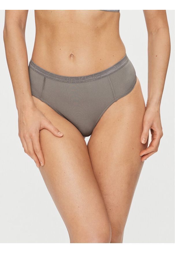 Calvin Klein Underwear Stringi 000QF7431E Szary. Kolor: szary. Materiał: syntetyk