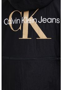 Calvin Klein Jeans kurtka damska kolor czarny przejściowa. Typ kołnierza: kaptur. Kolor: czarny. Materiał: materiał. Wzór: gładki #4