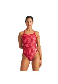 Strój kąpielowy damski jednoczęściowy sportowy na basen Arena Puzzled. Kolor: czerwony #1