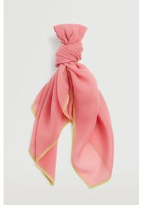 mango - Mango szalik Chiffon damski kolor różowy wzorzysty. Kolor: różowy. Materiał: poliester