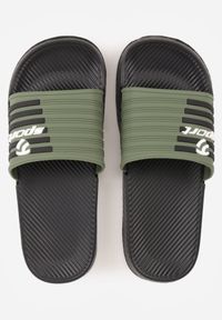 Born2be - Zielone Klapki Sportowe z Piankowego Materiału Thesedice. Okazja: na co dzień. Kolor: zielony. Materiał: materiał. Sezon: lato. Styl: sportowy #2