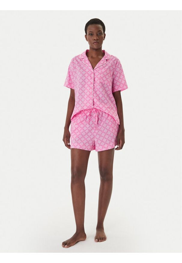 DKNY Piżama YI80108 Różowy Regular Fit. Kolor: różowy. Materiał: bawełna