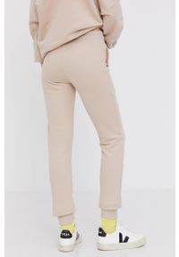 Answear Lab Spodnie damskie kolor beżowy gładkie. Kolor: beżowy. Materiał: bawełna, poliester, dzianina. Wzór: gładki #3