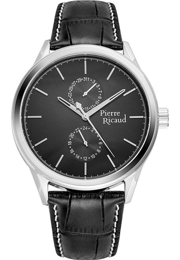 Zegarek Pierre Ricaud Zegarek męski Pierre Ricaud P97244.5214QF czarny. Kolor: czarny