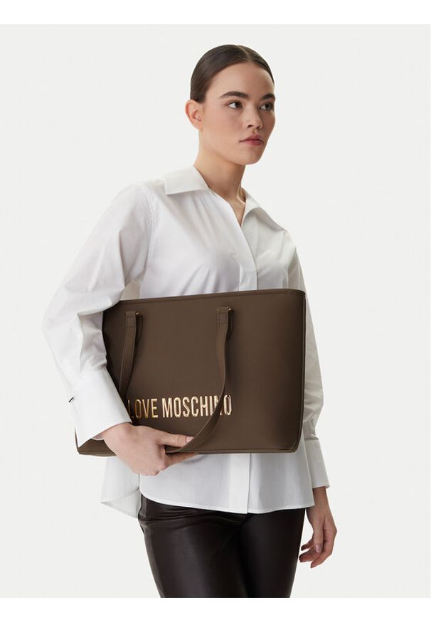 Love Moschino - LOVE MOSCHINO Torebka JC4190PP1OKD0203 Brązowy. Kolor: brązowy. Materiał: skórzane