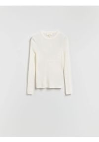 Reserved - Bluzka z wełny merino - złamana biel. Materiał: wełna #1