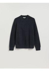 Reserved - Strukturalny sweter z domieszką wełny - niebieski. Kolor: niebieski. Materiał: wełna #1