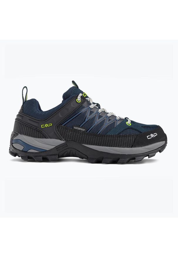 Buty trekkingowe męskie CMP Rigel Low. Zapięcie: sznurówki. Kolor: niebieski. Materiał: skóra, tkanina, zamsz, nylon, materiał, syntetyk. Szerokość cholewki: normalna