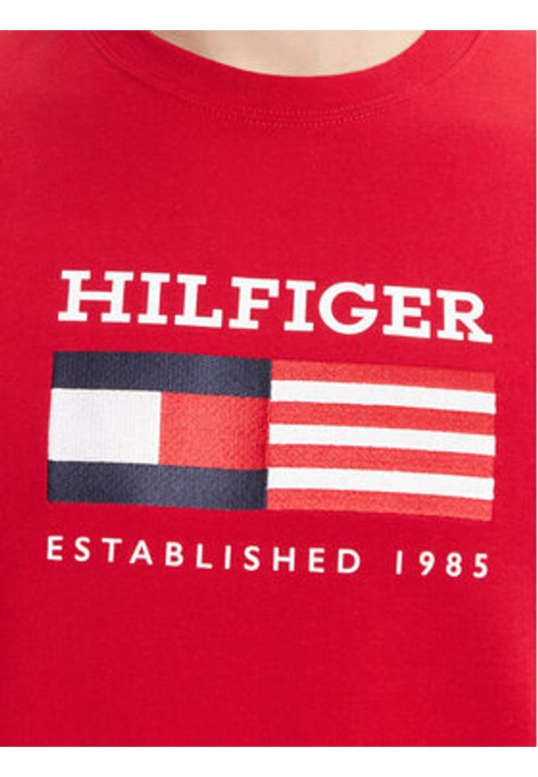 TOMMY HILFIGER - Tommy Hilfiger T-Shirt American Monotype MW0MW39843 Czerwony Regular Fit. Kolor: czerwony. Materiał: bawełna