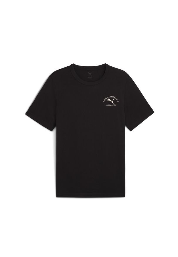 Puma - Męska koszulka PUMA Class z grafiką PUMA. Kolor: czarny, biały, wielokolorowy. Sport: bieganie