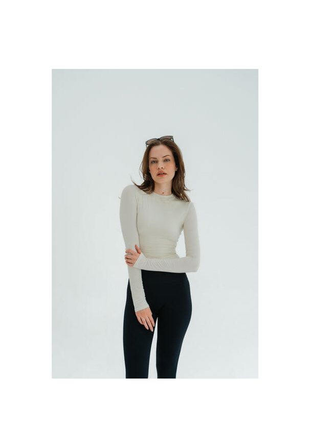 MOONHOLI - Longsleeve do jogi damski Moonholi Vogue z długim rękawem. Kolor: biały. Długość rękawa: długi rękaw. Długość: długie. Sport: joga i pilates