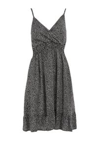 Born2be - Czarna Sukienka Agalena. Typ kołnierza: dekolt kopertowy. Kolor: czarny. Materiał: bawełna. Długość rękawa: na ramiączkach. Typ sukienki: kopertowe. Długość: mini #5