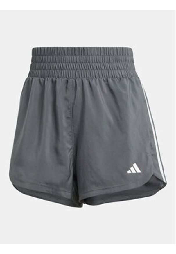 Adidas - adidas Szorty sportowe Pacer Training 3-Stripes IS2173 Szary Regular Fit. Kolor: szary. Materiał: syntetyk