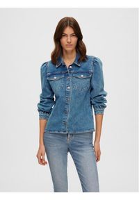 Selected Femme Koszula jeansowa Karna 16088227 Niebieski Regular Fit. Kolor: niebieski. Materiał: jeans, bawełna #1