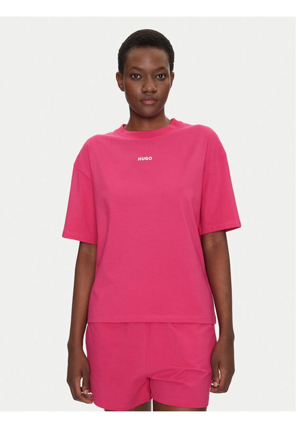 Hugo - HUGO T-Shirt 50490593 Różowy Relaxed Fit. Kolor: różowy. Materiał: bawełna