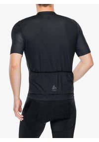Koszulka kolarska męska Odlo Essential T-Shirt S/U Collar S/S Full Zip. Kolor: czarny. Sport: kolarstwo