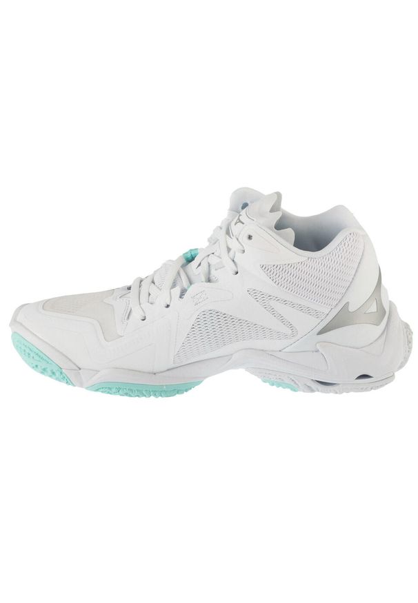 Mizuno - Buty do siatkówki damskie, Wave Lightning Z8 Mid. Kolor: biały. Model: Mizuno Wave. Sport: siatkówka