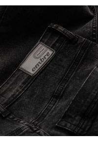 Ombre Clothing - Spodnie męskie jeansowe SKINNY FIT - czarne V6 P1062 - XL. Kolor: czarny. Materiał: jeans. Wzór: aplikacja #3