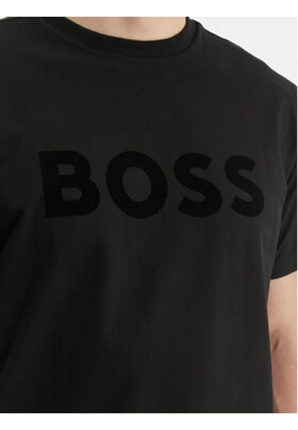 BOSS T-Shirt TS_Iconic Logo 50553636 Czarny Regular Fit. Kolor: czarny. Materiał: bawełna