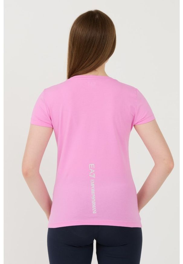 EA7 Emporio Armani - EA7 Różowy damski t-shirt, Rozmiar S. Kolor: różowy