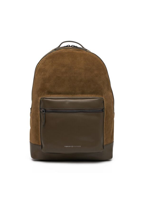TOMMY HILFIGER - Tommy Hilfiger Plecak Th Casual Suede Backpack AM0AM13229 Zielony. Kolor: zielony. Materiał: zamsz, skóra. Styl: casual