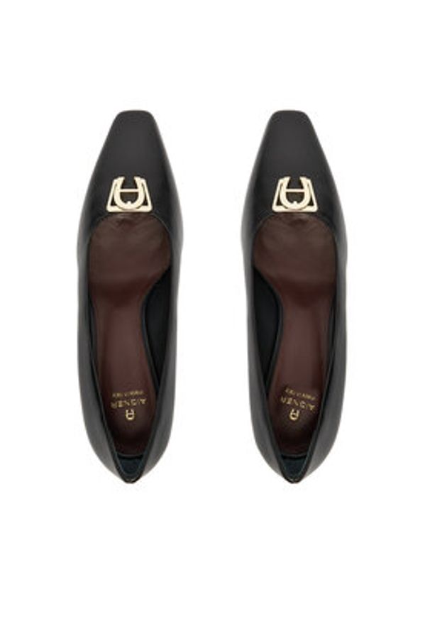 Aigner Czółenka 1252320 Czarny. Kolor: czarny. Materiał: skóra